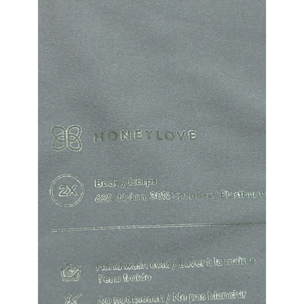 Honeylove Silhouette Wireless Bra Black Gray Womens  2X  Velvet Detail LiftWear - Picture 10 of 11